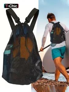 Unisex Drawstring Backpack, Outdoor Travel Sports Bag, Multifunctional Sports Bag, Basketball Football Training Pack, Adjustable Straps, All Seasons Use