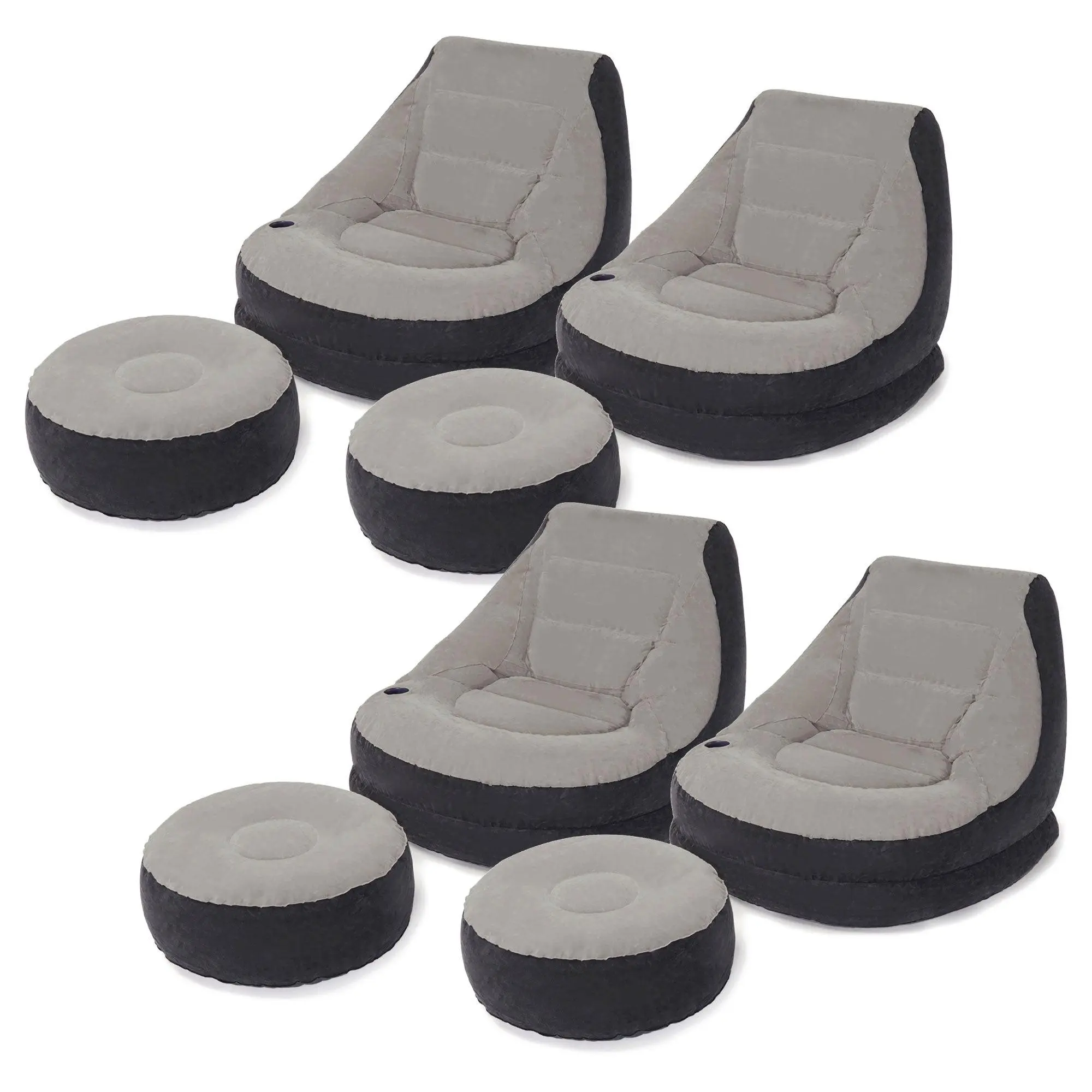 Intex Inflatable Ultra Lounge Chair With Cup Holder And Ottoman Set (4 Pack) Intex Inflatable Ultra Lounge Chair With Cup Holder And Ottoman Set (4 Pack)
