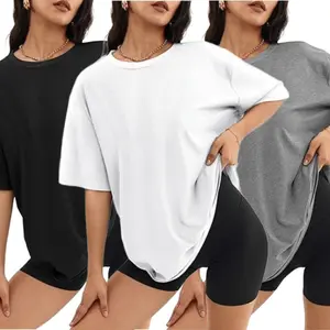 3 Pack Women's T-shirt Short-sleeved Women's Crewneck Minimalist Solid-color Tshirts Summertop Fitted Everyday Tops Streetwear Comfortable Casual Vacation Wear Fitness Wear 2025 Womenswear Tshirt