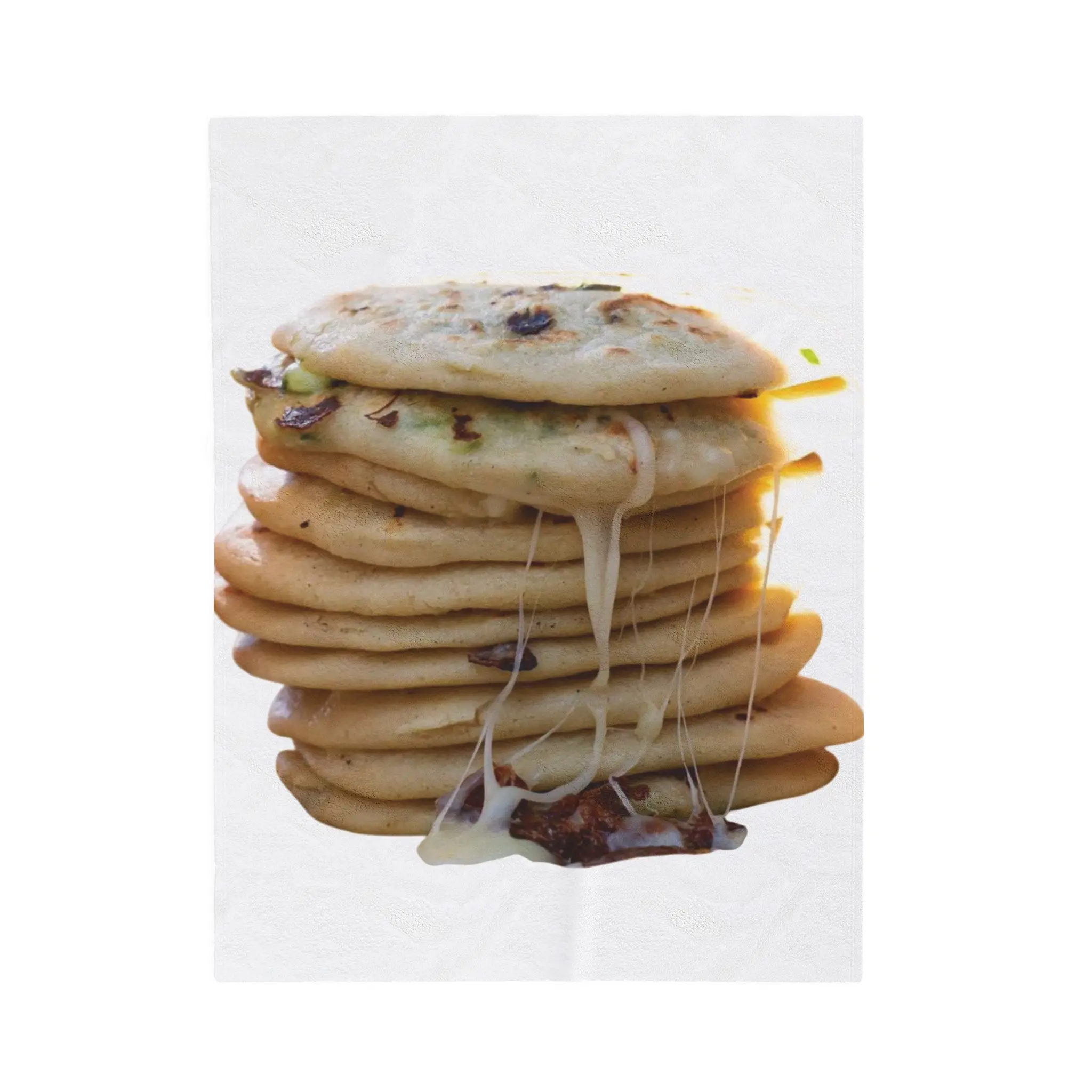 Pupusas Stack Velveteen Plush Blanket - Cozy and Warm Cheese Lovers Gift, Soft Throw for Snuggling, Comfortable Bedding, Cute Home Decor, christmas picnic comfy