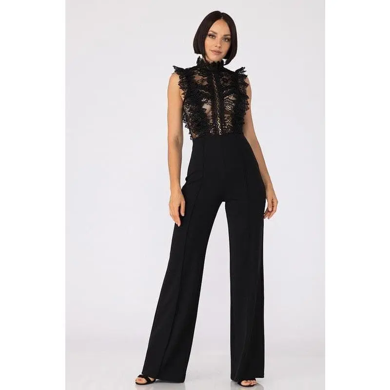 Charlotte - Jumpsuit Lace Flared Leg Zipper