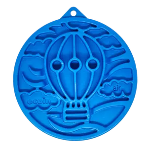 SodaPup Air Nylon eCoin Durable Enrichment Snacking Coin for Dogs 15-80 lbs with Hot Air Balloon Motif FDA Compliant and Veterinarian Approved