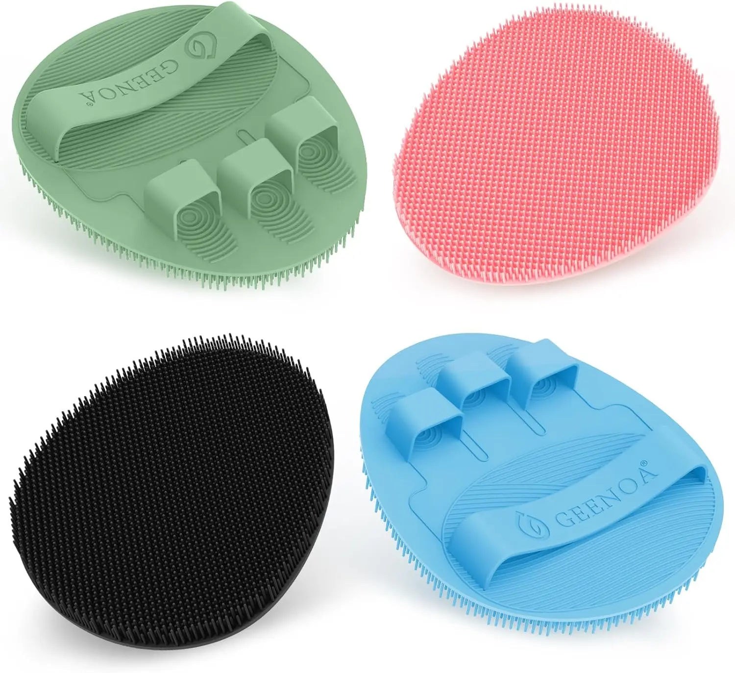 New Silicone Body Scrubbers, 360° Anti-Slip Enlarged Exfoliating Bath Gloves, Hand-Fit No-Grip Design for Rich Foaming Deep Cleaning, Suitable for All Skin Types (4-Color)