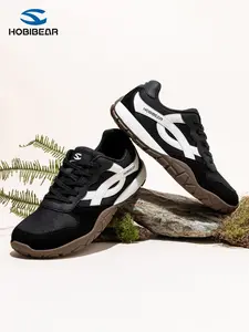 Hobibear Mesh Wide Head Shoes Unisex Casual Sneakers Outdoor Lightweight Fashion Sports Shoes, PU Leather, Rubber Sole, All Seasons, Walking Shoes