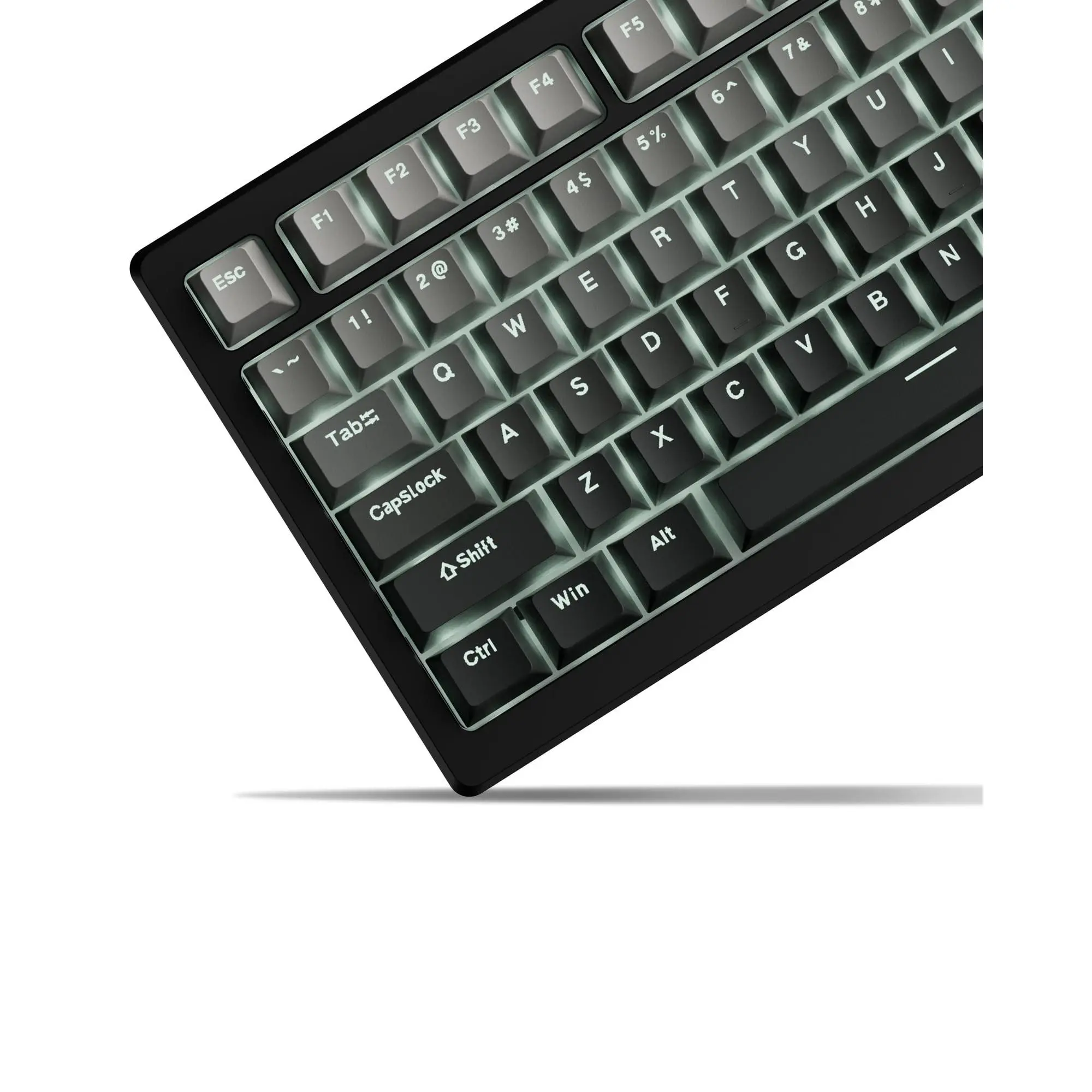 X Xvx Shine Through Pbt Keycaps  60 75 100 Percent Oem Profile Doubleshot Custom Key Caps Set For 61/64/68/84/87/100/104/108 Gaming Mechanical Gradient Gray