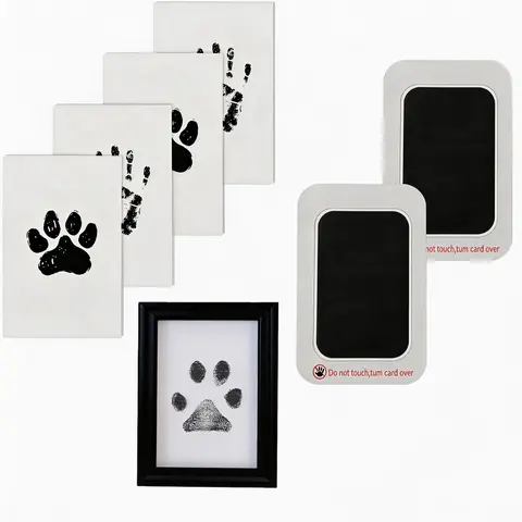 GONXAC Inkless Hand, Footprint & Dog Nose Paw Print Kit - 5.8" x 4.2" Wood Mess-Free Ink Pad, Safe Capture for All Sizes, Memorial Gift for New Moms