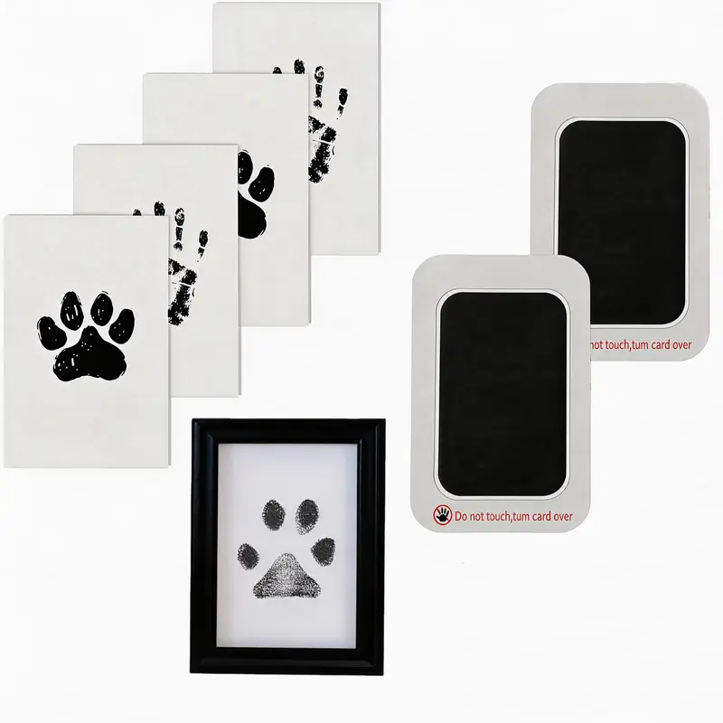 GONXAC Inkless Hand, Footprint & Dog Nose Paw Print Kit - 5.8" x 4.2" Wood Mess-Free Ink Pad, Safe Capture for All Sizes, Memorial Gift for New Moms