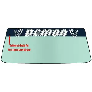 Demon Vehicle Custom Windshield Banner Graphic Die Cut Decal - Vinyl Application Tool Included