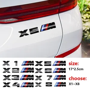 3D Metal Car Tailgate Emblem, Door Badge, Letter Sticker for Bmw X Series, Automotive Decoration Accessories