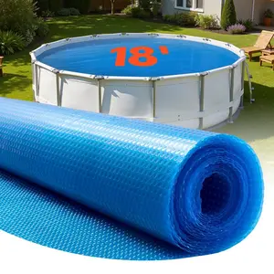 VEVOR Solar Pool Cover, 18 ft Round Pool Bubble Cover, 12 Mil Pools Solar Blanket with Bubble PE Material, Daytime Heat Absorption, Nighttime Heat Retention, Heat Retaining Solars Covers, BlueVEVOR Super Brand Day