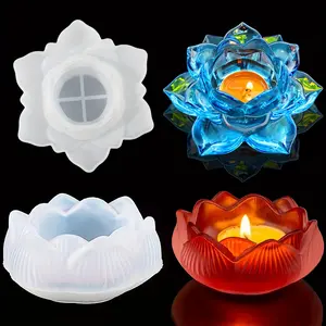 2 Piece Candlestick Silicone Molds, DIY Candlestick Casting Molds, Resin Silicone Molds Set, Jewelry Box Tea Light Holder Table Decor, Crafts