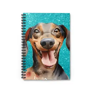 Dachshund Spiral Notebook - Ruled Line, Cute Dog Journal, Pet Lover Notepad, Lined Writing Pad Black and Tan Doxie Mom