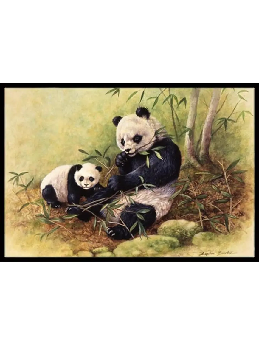 Carolines Treasures BDBA0111MAT Daphne Baxter Panda Bears Durable, Fade Resistant, Non-Slip Indoor-Outdoor Mat - 18x27 in