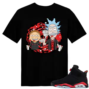 Unisex T-shirt To Match Sneakers Jordan 6 Reverse Infrared - Ric-Morty-Trap. 100% Cotton for Casual Wear. Comfortable Summer Unisex T-Shirt to match Jordan Sneaker. Streetwear Style. urban outfitters