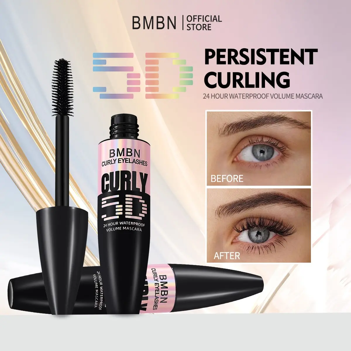 Thick Mascara, Ultra-Durable Voluminous Eyes, Waterproof Sweatproof Long-Lasting Smudgeproof, Includes Eyeliner, 1/2 Stick Combo