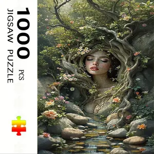 1000 Piece Nature Girl Jigsaw Puzzle, Large Adult Family Interactive Toy, DIY Home Decor Brain Challenge, Holiday Scene, Perfect Gift