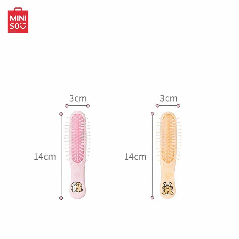 Miniso Maltese Pink Hair Brush  Gentle No-Pull Detangling for Girls Teens & Kids Perfect for Daily Use at Home School Dorm & Travel Adorable Gift