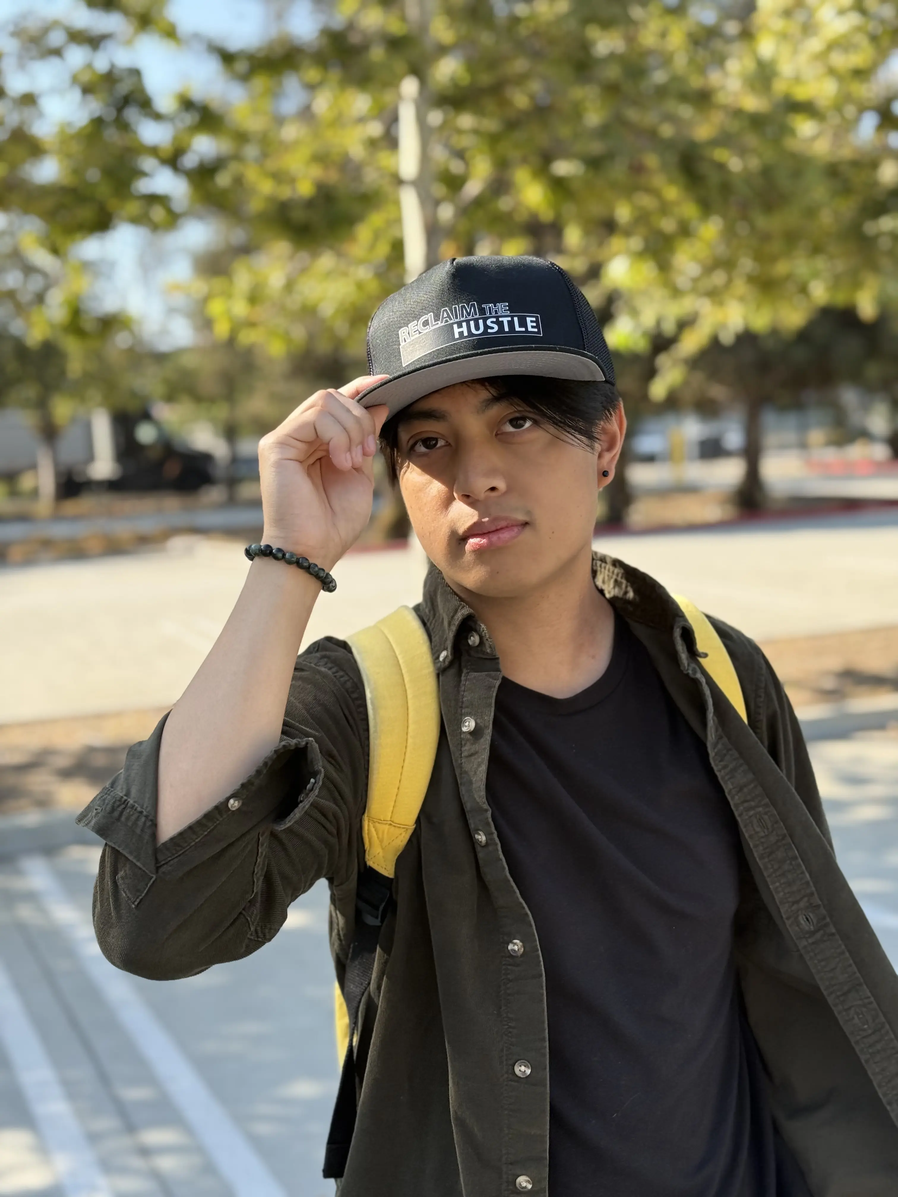 Reclaim the Hustle Trucker Hat Snap Back - Unisex Adjustable Cap with Bold Text Design