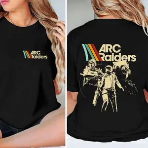 ARC Raiders Striped Graphic Tee, ARC Game Quotes Youth Shirt, ARC Survival Evolved Game 2-Sided Unisex T-Shirt, Perfect Gift For Men, Women, And Kids