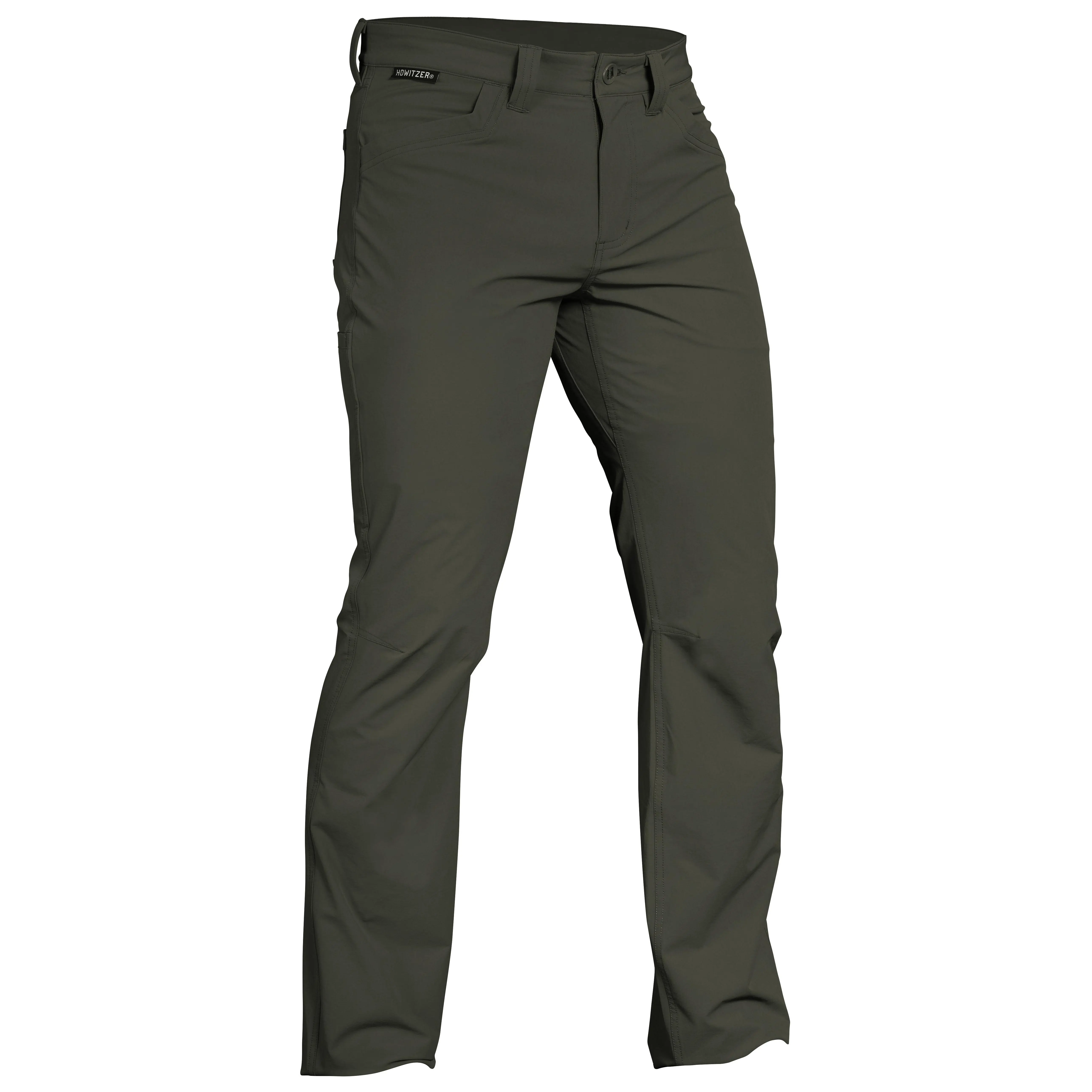 Howitzer Men's Military Style Slim Fit Straight Foxtrot Spandex-Elastane Nylon Pants - Wrinkle-Resistant, Mid Waist, Knee Darting, Functional Pockets, Simple Plain Solid Look, All Seasons, Cold Wash, Double Back Mag/Phone Pocket, Outdoors