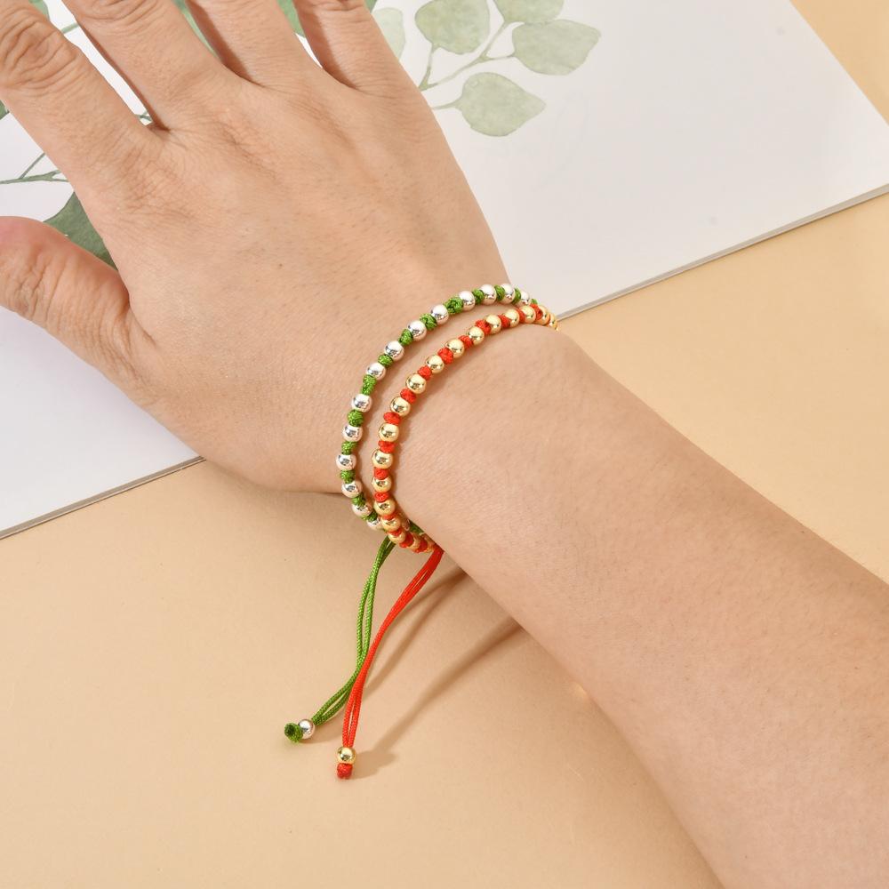 New-Black Onyx Bead Braided Bracelet for Women Adjustable, Fashionable Handmade Braided Wristband