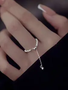 Women's Adjustable Chain Ring, Unique Open Design Jewelry Accessory, Perfect Gift for Friends & Daily Wear, Stylish Fashion Statement Piece