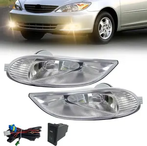 OKSIWA Fog Lights Compatible with 2002 2003 2004 Camry, 2005 2006 2007 2008 Corolla, 2002 2003 Solara, A Pair Of Fog Lamps With 9006 12V 55W Halogen Bulbs, Wiring Harness And Clear Lens