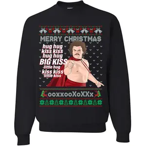 Nacho Libre Meme Ugly Christmas Sweatshirt, Big Kiss Little Hug Movie Shirt, Comedy Movie Shirt, Christmas Sweatshirt,Ugly Sweatshirt