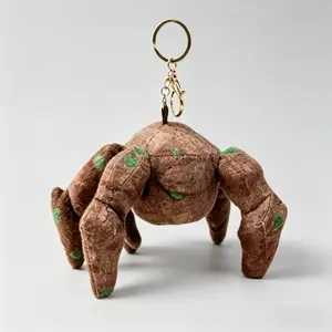 Project Hail Mary Rocky Plush Keychain Brown With Green Spots Stuffed Animal Bag Pendant Backpack Purse Decoration For Adults Charm Cute Stuffed Toy Gift Fuzzy Keychain