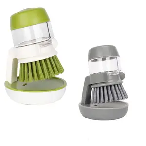 Automatic Liquid Dispensing Pot Brush, 1 Count Dishwashing Brush with Soap Dispenser, Comfortable Kitchen Cleaning Brush for Pot Pan Sink