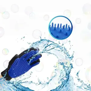 Dog Grooming Gloves Best Professional Deshedding, Brushing, Cleaning Mitt Tool for Small, Medium or Large Dogs & Cats. Fur & Hair Remover.