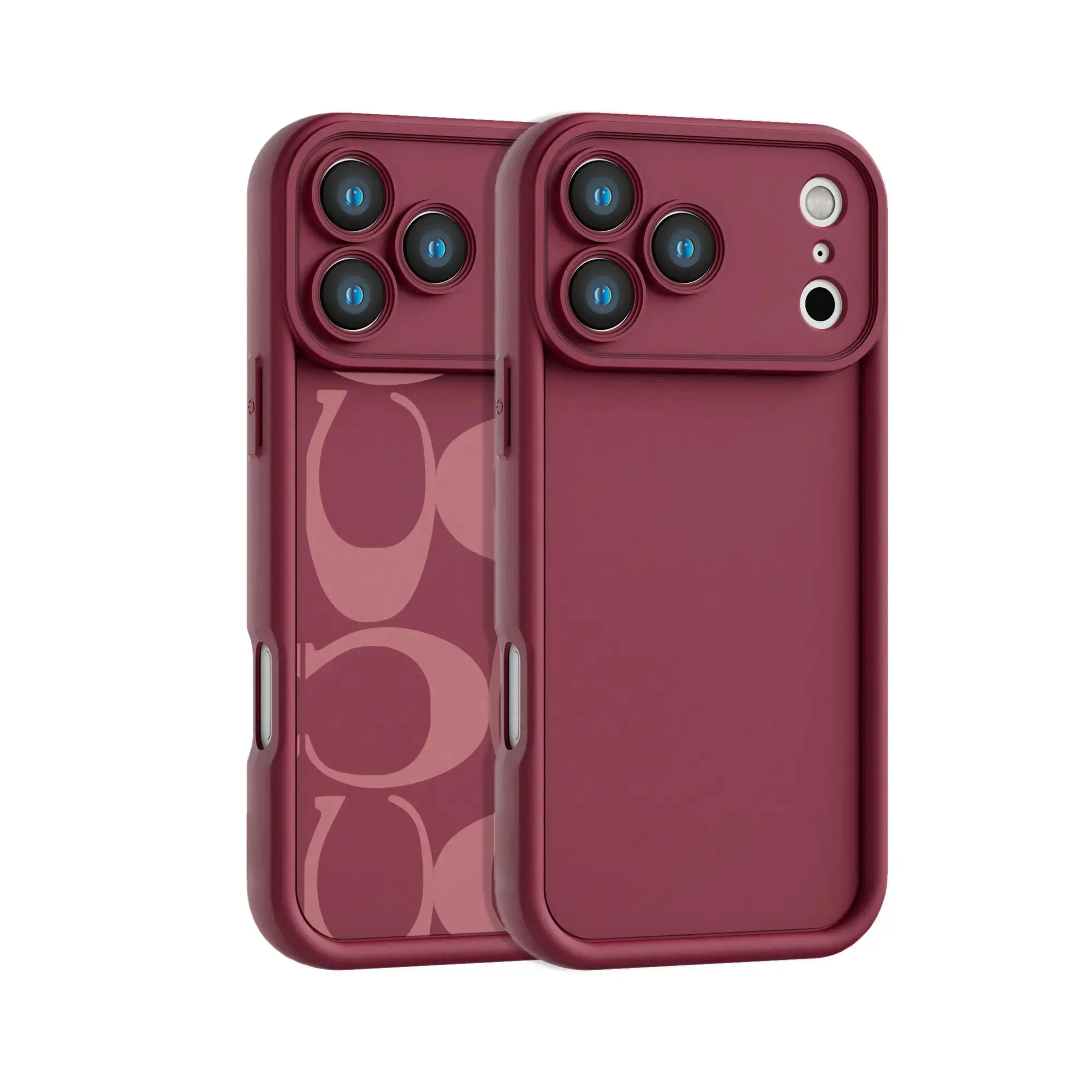 Double C Geometric Monogram Premium Phone Case for iPhone 17 ProMax ,16,15,14PLUS 13 SofTPU Protective Cover with Camera Protection, Elegant UV-Printed Minimalist Aesthetic Phone Accessory
