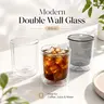 10.8oz Stylish Double-Walled Glass Tumbler - Insulated Smoked Gray Heat-Resistant Drinkware for Adult Coffee Lovers, Tumbler Shape for Hot/Drinking Iced Coffee Tea Juice, Birthday Gift Set