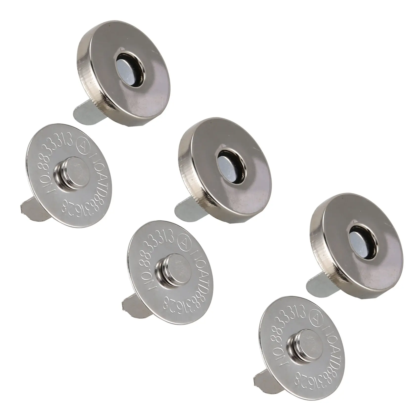 18mm Magnetic Button Clasp Snaps (60 Sets) - Easy-to-Attach Sewing Accessories, Iron-Compatible Craft Tool for Purses, Scrapbooking Projects