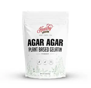 Agar Agar Powder (4oz) Vegan Gelatin Substitute, Certified Halal, Kosher, Gluten-free, Non-GMO, 100%, Sugar-free, Kosher, Halal, Desserts, 100% Natural Red Algae