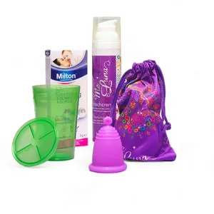 Menstrual Cup Starter Kit - with Milton Tabs- PURPLE CUP MeLuna