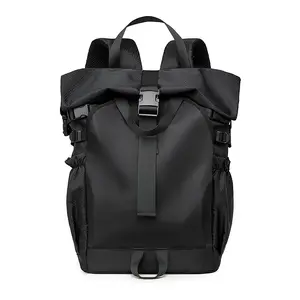 Backpack, men's backpack, high-end function style cycling backpack, cool folding roll-up shoulder outdoor travel bag