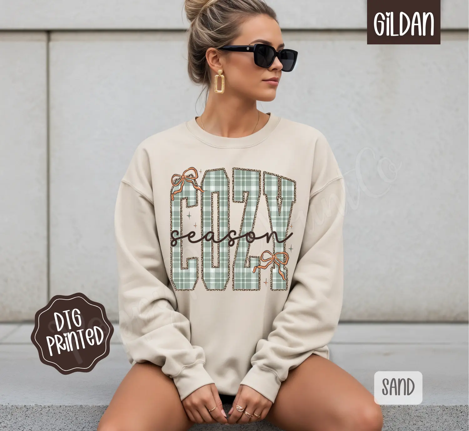 Plaid Cozy Sweatshirt, Trendy Women's Winter Sweater
