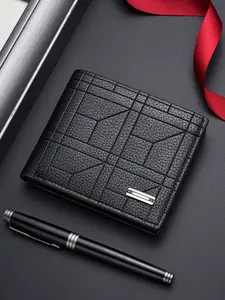 Men's Business Wallet, Business Style Wallet, Plaid Pattern Wallet, Large Capacity Multi-Card Slot Design, Simple and Stylish Foldable Wallet, The Perfect Gift for Him