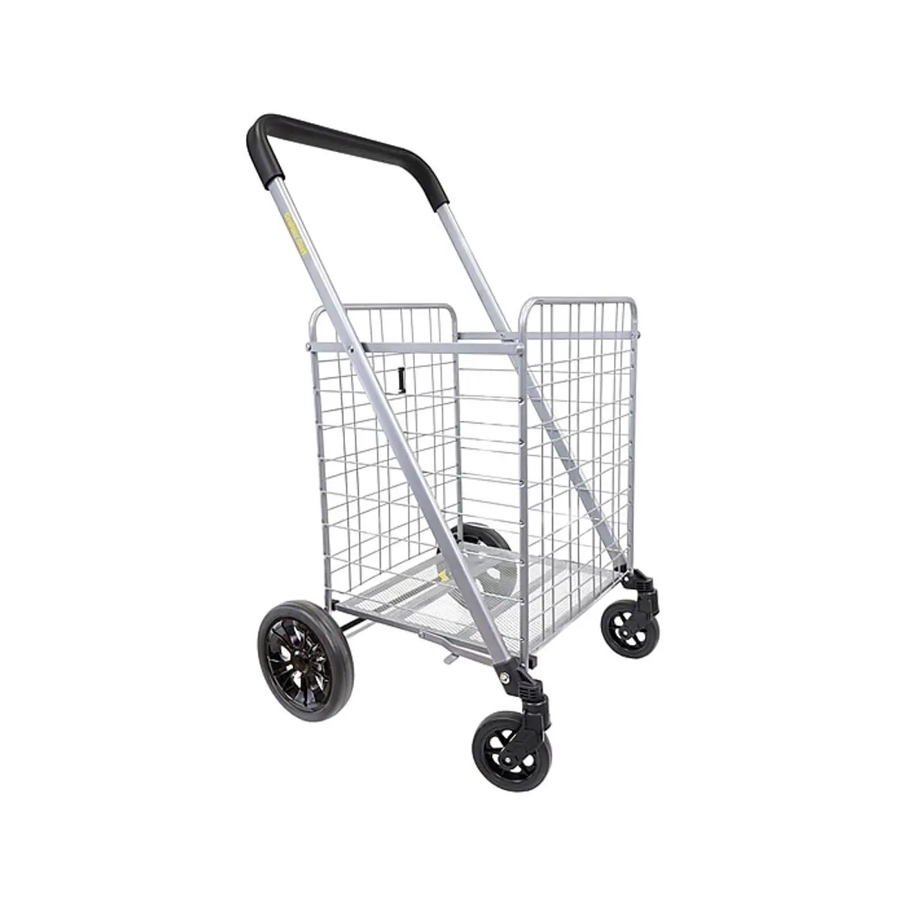 Dbest Cruiser Cart Deluxe 2 Steel Mobile Folding Utility Cart with Swivel Wheels, Silver (01-869)