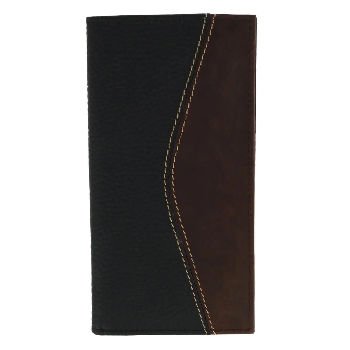 American Bison Men's Bison and Hunter Leather Rodeo Wallet, Checkbook Covers