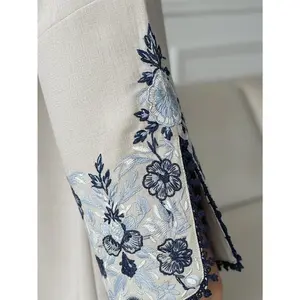 Minimalist Stone Grey Embroidered Abaya Modest Kimono Gown | One Size Fits All S-2XL | Perfect for Ramadan, Eid, Prayer & Casual Chic