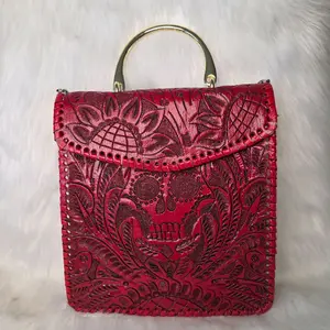 Veronica Handbag with Skull Design and Gold Handle