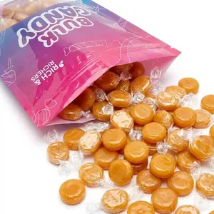Butterscotch Buttons Hard Candy 1lb Bulk Bag 75 pcs Individually Wrapped Nostalgic Discs for Workplace Car Purse Party