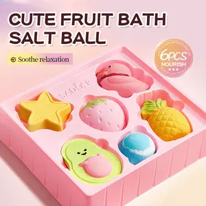 Colorful Duck Fruit Bath Bombs 6Pcs  Sparkling Bubble Bath Salts for Relaxing Night