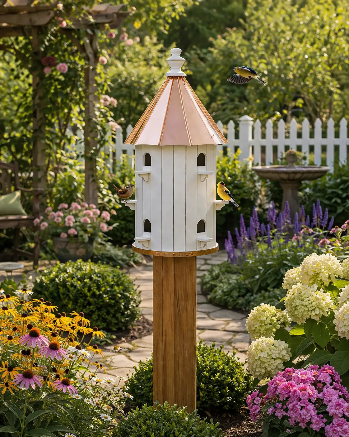 30" BIRDHOUSE CONDO - Large 10 Room Copper Roof Bird House