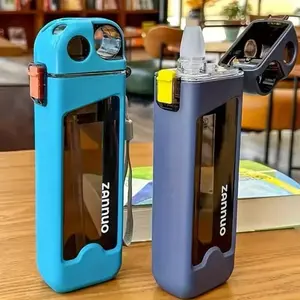 350ml Plastic Water Bottle Leak-proof Square Cup Sports Bottle with Lockable Lid and Measurements for Outdoor Sports Travel Cup Adjustable floral design tumbler Insulated Stainless