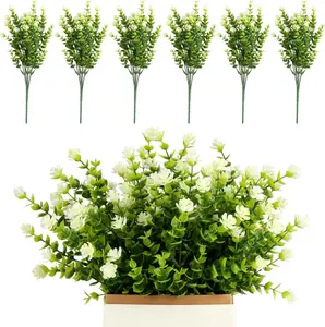 6 pack Artificial Flowers Plastic Flowers Decoration Artificial Balcony Plants Outdoor Fake Flowers for Home Wedding Decoration