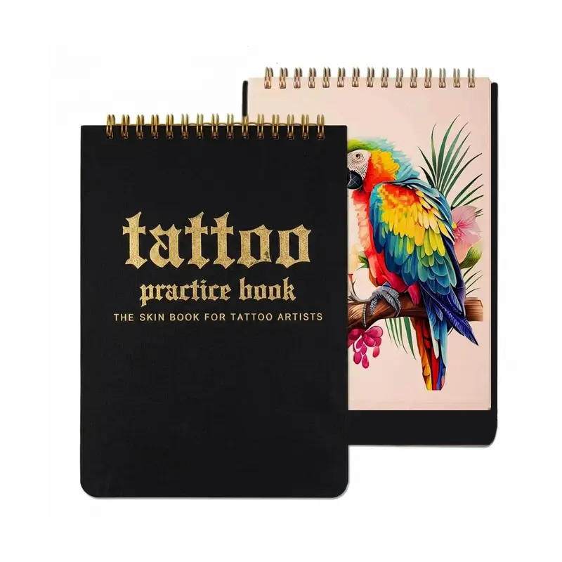 Yikexuanli 10 Sheets Silicone Tattoo Practice Skin Flipbook, Original Portable Reusable Tattoo Training Journal, Premium Tattoo Practice Book for Apprentice & DIY Tattoo Lovers