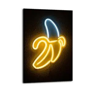 Art Poster Neon Sign Banana Poster Decorative Painting Canvas Wall Art Picture Print Modern Family Bedroom Decor